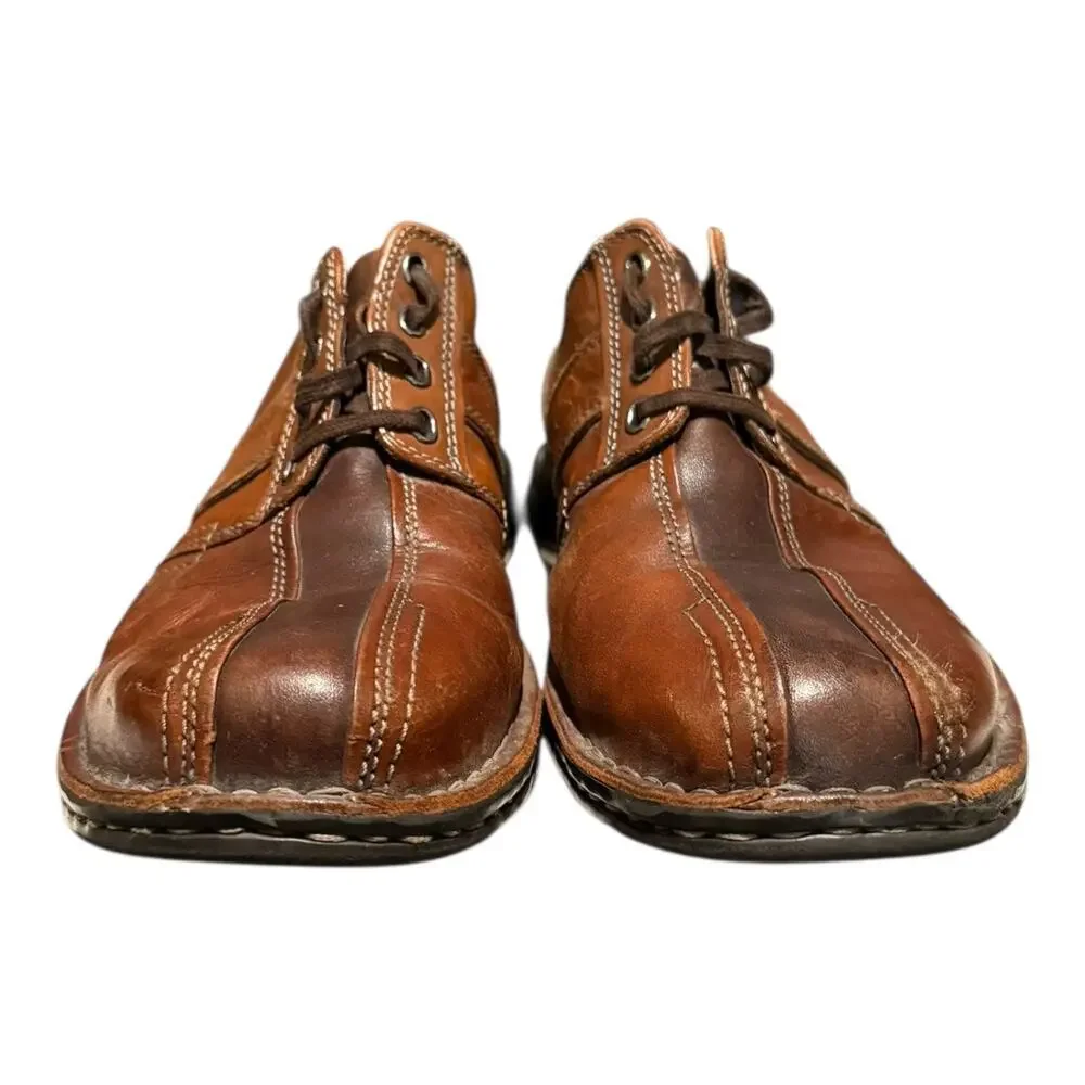 Clark’s Touareg Men's 10 M Brown Leather Bicycle Toe Oxford Casual Shoes 70852